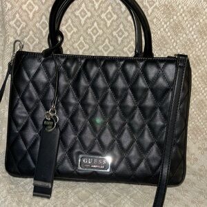 GUESS Black Quilted Handbag